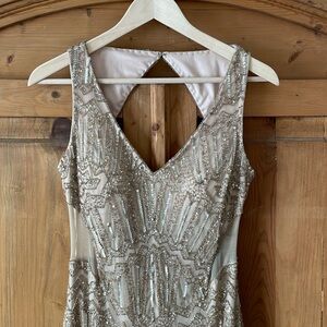 Size 6 Adrianna Papell gold sequin dress